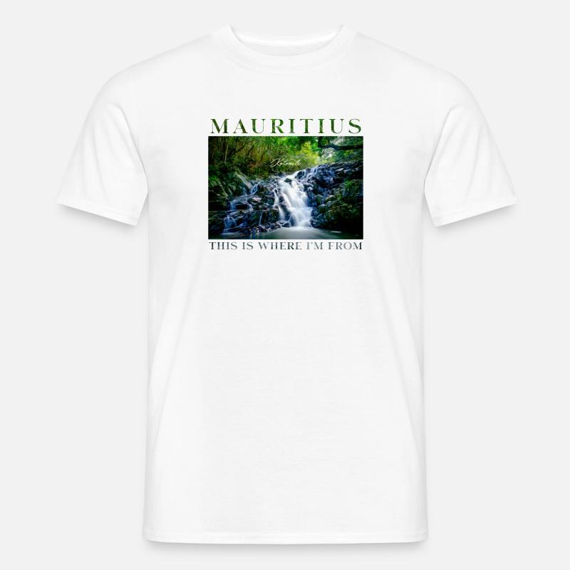 Mauritius This is where I'm from Forest waterfall - T-shirt homme - blanc