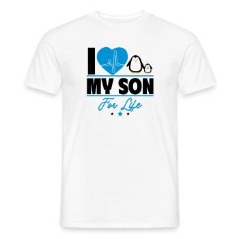 Ich liebe meinen Sohn – Für Eltern mit Humor - Männer T-Shirt - Weiß - Vorne - AI Model Male 178 dark (178cm)