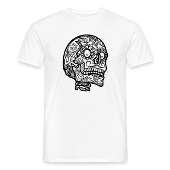 Mexican Skull Día de los Muertos - Men's T-Shirt - white - Front - AI Model Male 178 dark (178cm)