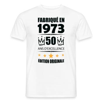 Vintage 1973 50Ans Anniversaire Cadeau Homme Femme - T-shirt homme - blanc - Devant - AI Model Male 178 dark (178cm)