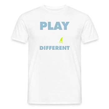 PLAY DIFFERENT 2 - Männer T-Shirt - Weiß - Vorne - AI Model Male 178 dark (178cm)