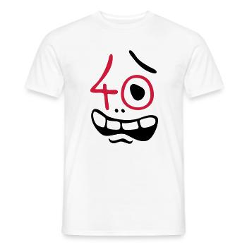 Uh oh, 40 years! - Men's T-Shirt - white - Front - AI Model Male 178 dark (178cm)