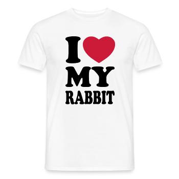 I love my rabbit - Ich liebe mein Kaninchen - Männer T-Shirt - Weiß - Vorne - AI Model Male 178 dark (178cm)