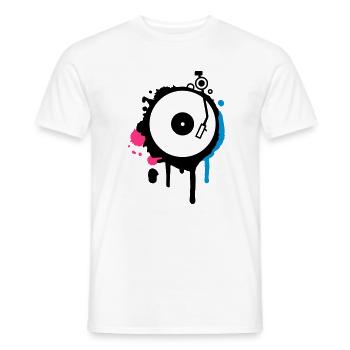 Turntable Graffiti - Men's T-Shirt - white - Front - AI Model Male 178 dark (178cm)