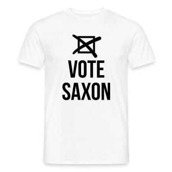 Vote Saxon - Men's T-Shirt - white - Front - AI Model Male 178 dark (178cm)