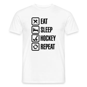 Eat Sleep Hockey Repeat - Men's T-Shirt - white - Front - AI Model Male 178 dark (178cm)