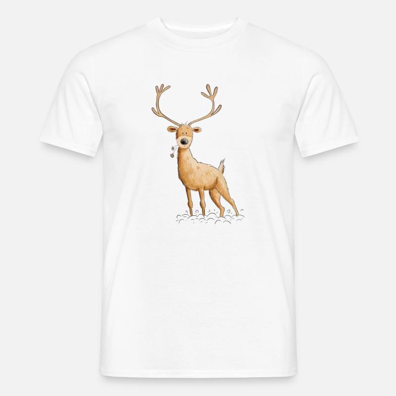 Hirsch Reh Jagd Jäger Geschenk - Männer T-Shirt - Weiß