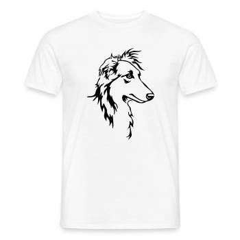 Langhaar Whippet Kopf - Männer T-Shirt - Weiß - Vorne - AI Model Male 178 dark (178cm)