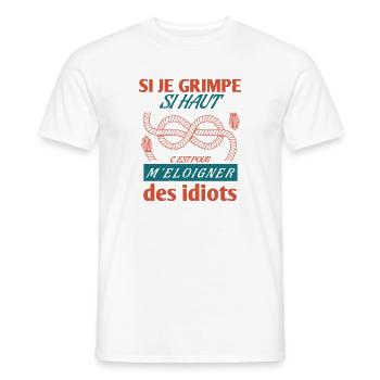 Cordiste - Si Je Grimpe Si Haut C'est Pour ... - T-shirt homme - blanc - Devant - AI Model Male 178 dark (178cm)