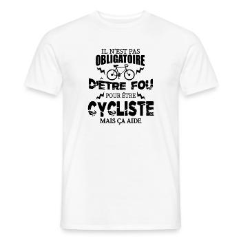Citation humour Vélo Bicyclette Cadeau Cycliste - T-shirt homme - blanc - Devant - AI Model Male 178 dark (178cm)