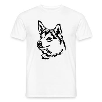 Norwegischer Lundehund Kopf - Männer T-Shirt - Weiß - Vorne - AI Model Male 178 dark (178cm)