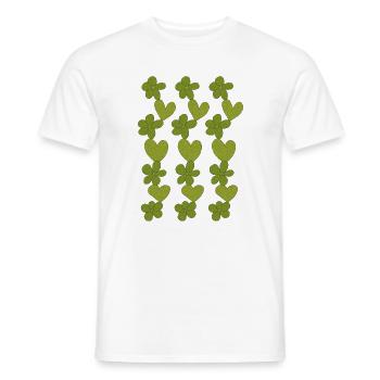 mosaïque de fleurs de cœurs - T-shirt homme - blanc - Devant - AI Model Male 178 dark (178cm)