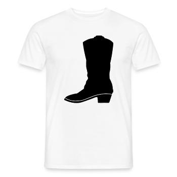 Cowboy-Westernstiefel - Männer T-Shirt - Weiß - Vorne - AI Model Male 178 dark (178cm)