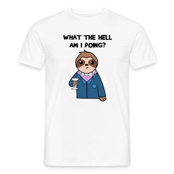 Chill Animal Sloth Statement Mammal Relax - Men's T-Shirt - white - Front - AI Model Male 178 dark (178cm)