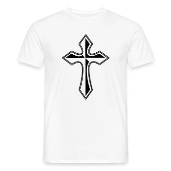 Image d’ombre transparente croisée - T-shirt homme - blanc - Devant - AI Model Male 178 dark (178cm)