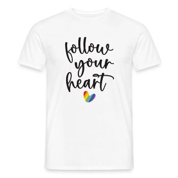 Pride Month - Follow Your Heart - Men's T-Shirt - white - Front - AI Model Male 178 dark (178cm)