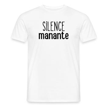 silence manante - T-shirt homme - blanc - Devant - AI Model Male 178 dark (178cm)