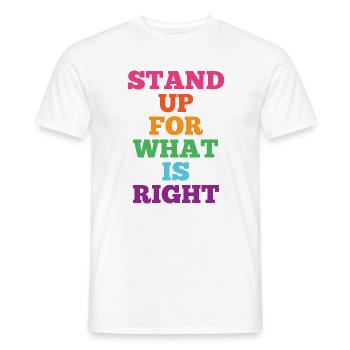 Pride Month LGBTQ - Stand Up For What is Right - Men's T-Shirt - white - Front - AI Model Male 178 dark (178cm)