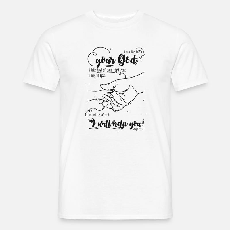 Jesaja Bibelvers Ich helfe dir - Männer T-Shirt - Weiß