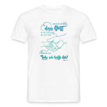 Jesaja Bibelvers Ich helfe dir - Männer T-Shirt - Weiß - Vorne - AI Model Male 178 dark (178cm)