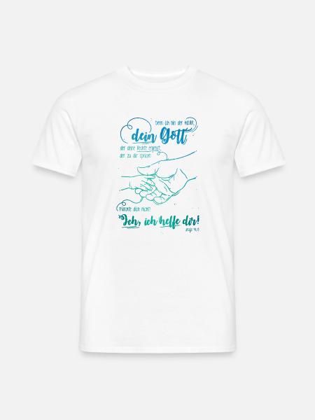 Jesaja Bibelvers Ich helfe dir - Männer T-Shirt - Weiß