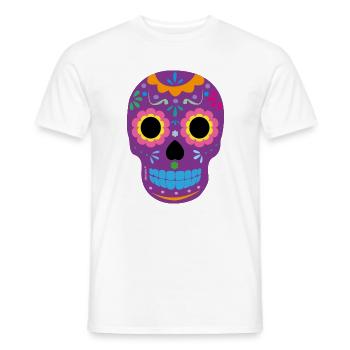 Lila Totenkopf - Männer T-Shirt - Weiß - Vorne - AI Model Male 178 dark (178cm)