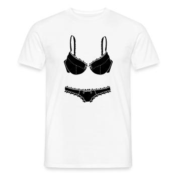 Logo de lingerie soutien-gorge et slip pour magasin - T-shirt homme - blanc - Devant - AI Model Male 178 dark (178cm)