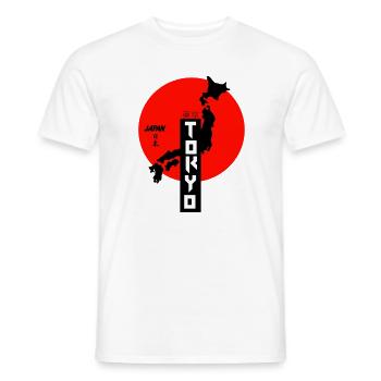 Japanischer Stadtkarte-Tokyo Design - Männer T-Shirt - Weiß - Vorne - AI Model Male 178 dark (178cm)