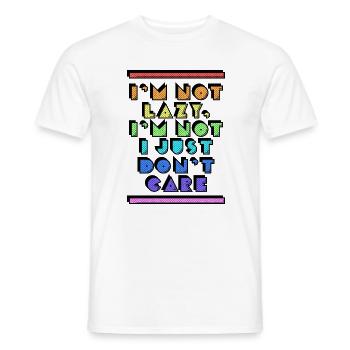 Relax statement funny I don't care - Men's T-Shirt - white - Front - AI Model Male 178 dark (178cm)