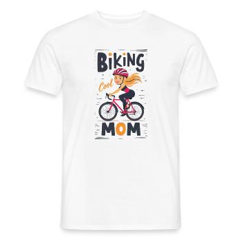 Cool Biking Mom Illustration Design - T-shirt homme - blanc - Devant - AI Model Male 178 dark (178cm)