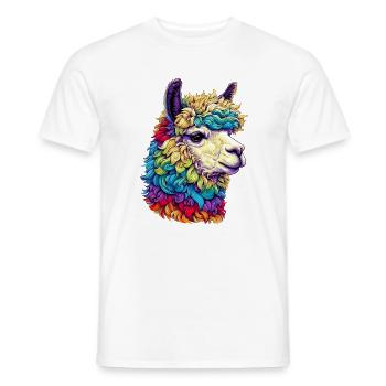 Alpaca - Men's T-Shirt - white - Front - AI Model Male 178 dark (178cm)