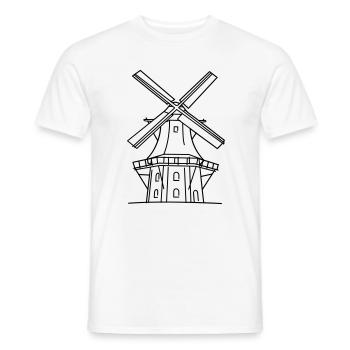 Moulin à vent - T-shirt homme - blanc - Devant - AI Model Male 178 dark (178cm)