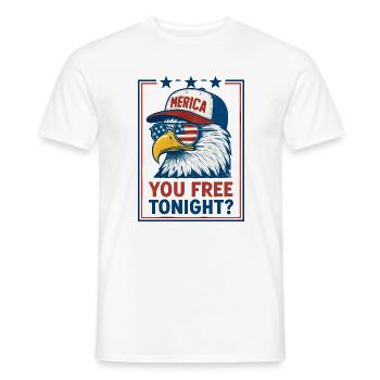 Du bist heute Abend frei, Adler, 4. Juli - Männer T-Shirt - Weiß - Vorne - AI Model Male 178 dark (178cm)