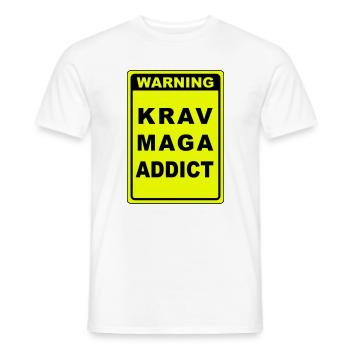 Warnung Krav Maga Süchtiger - Männer T-Shirt - Weiß - Vorne - AI Model Male 178 dark (178cm)
