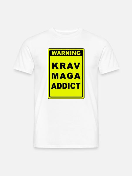 Warning Krav Maga Addict - Men's T-Shirt - white