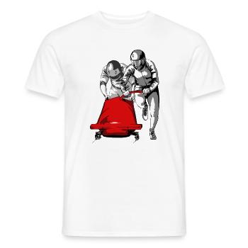 Bobsledder pushing at the start - Men's T-Shirt - white - Front - AI Model Male 178 dark (178cm)