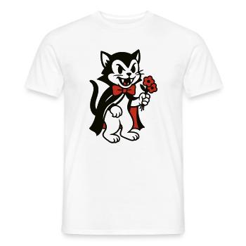 Dracula Kater mit Blumenstrauss - Männer T-Shirt - Weiß - Vorne - AI Model Male 178 dark (178cm)