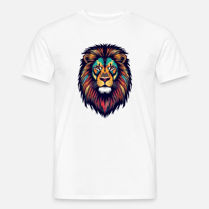 Glowing lion color explosion - Men's T-Shirt - white
