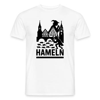 Hameln Stadt Rattenfänger Silhouette - Männer T-Shirt - Weiß - Vorne - AI Model Male 178 dark (178cm)