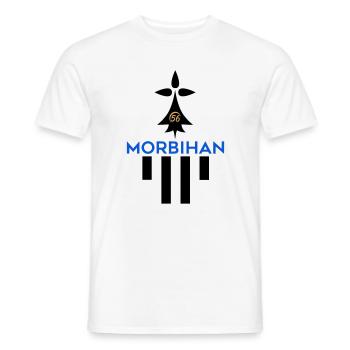Logo Morbihan 56  - T-shirt homme - blanc - Devant - AI Model Male 178 dark (178cm)