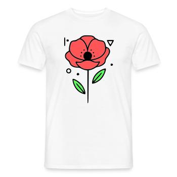 Poppy-Poppies-Minimalist-Line-Art-3 - Men's T-Shirt - white - Front - AI Model Male 178 dark (178cm)