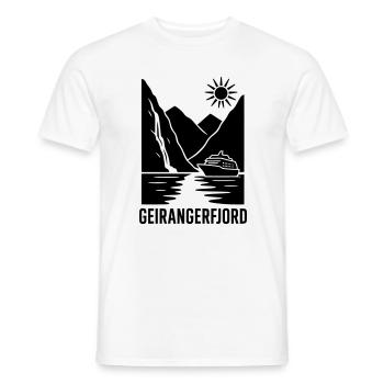 Geiranger Fjord Norway - Men's T-Shirt - white - Front - AI Model Male 178 dark (178cm)