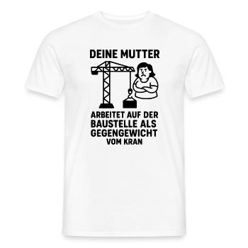 Your Mom Joke Construction Site Counterbalance - Men's T-Shirt - white - Front - AI Model Male 178 dark (178cm)