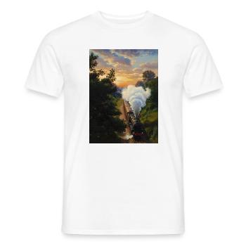 Sunset Dampflokomotive - Männer T-Shirt - Weiß - Vorne - AI Model Male 178 dark (178cm)