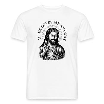 Jésus m’aime de toute façon - T-shirt homme - blanc - Devant - AI Model Male 178 dark (178cm)
