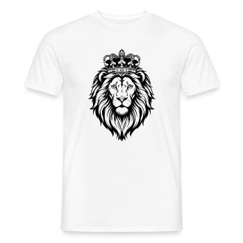 Majestätischer Löwe mit Krone - Männer T-Shirt - Weiß - Vorne - AI Model Male 178 dark (178cm)