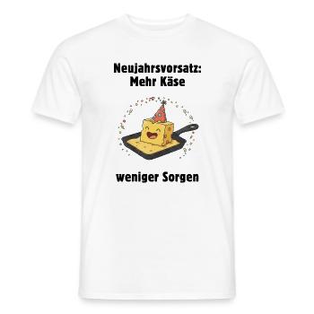 Fête fromage dans la poêle - plus de fromage, moins de soucis - T-shirt homme - blanc - Devant - AI Model Male 178 dark (178cm)