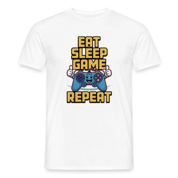 Eat Sleep Game Repeat - Men's T-Shirt - white - Front - AI Model Male 178 dark (178cm)