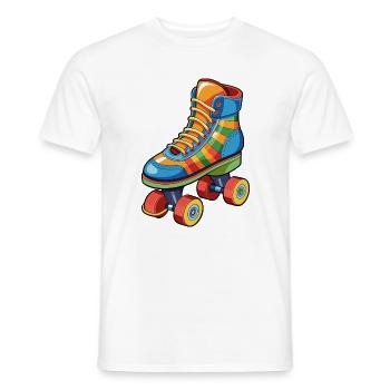 Roller skate - Men's T-Shirt - white - Front - AI Model Male 178 dark (178cm)