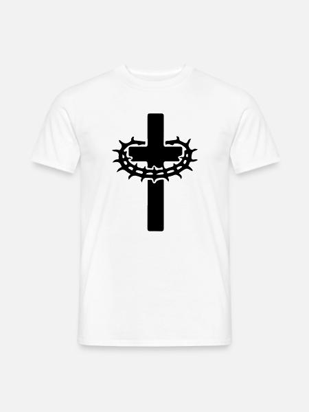 Kreuz Dornenkrone Jesus - Männer T-Shirt - Weiß